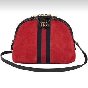 NWT Gucci Ophidia Red Suede Crossbody Bag BRB Web